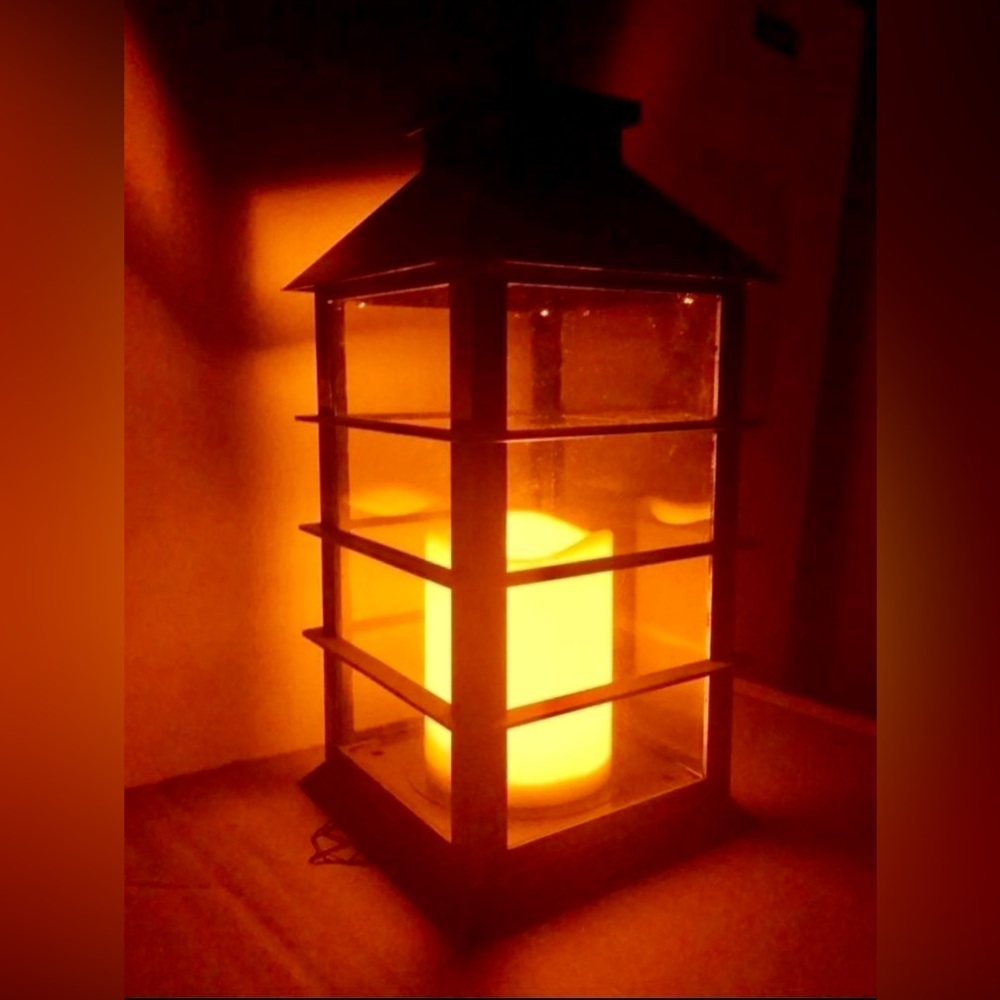 Large Battery Operated Hanging Lantern w/ Timer